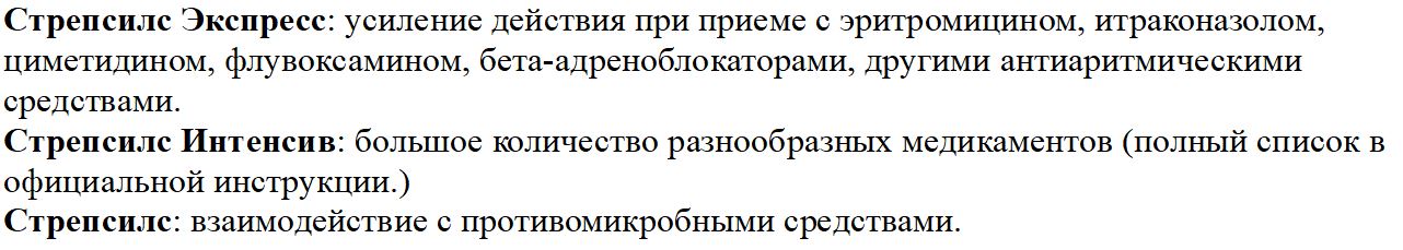 Медикаментозные взаимодействия